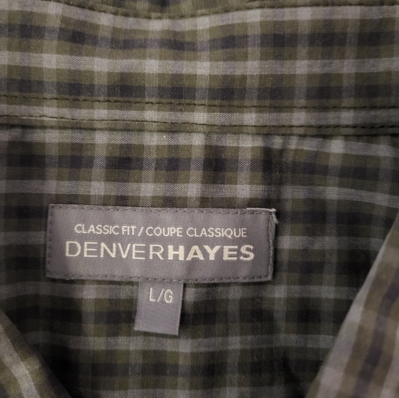 Denver Hayes Green and White Checkered Shirt, Size Large - Picture 4 of 5